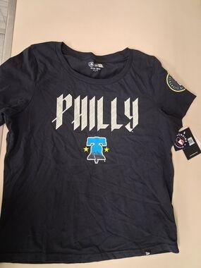 New Era Kids Philly Graphic Tee - Navy Blue with Light Blue Accents